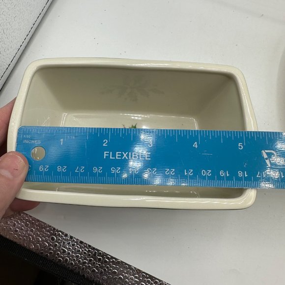 Lenox Holiday Pastry Serving Plate Mini Loaf Pan Holly Berries Christmas - Picture 9 of 10